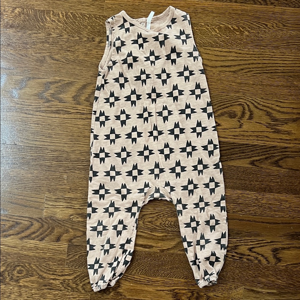 Rylee + Cru Tank Romper with Black Starburst Motif